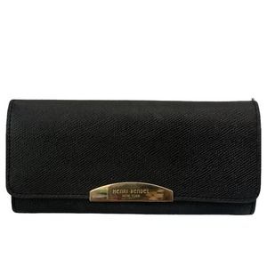 Henri Bendel Black Leather Rectangular Clutch Wallet